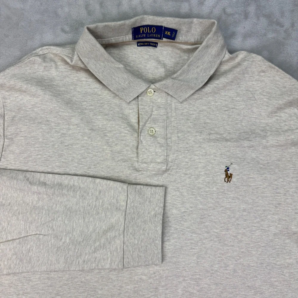 Polo Ralph Lauren Shirt Mens XXL Classic Flesh Pima Soft Touch Long Sleeve Prep
